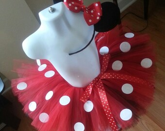 Red and White Polka Dot Tutu Set With Headband