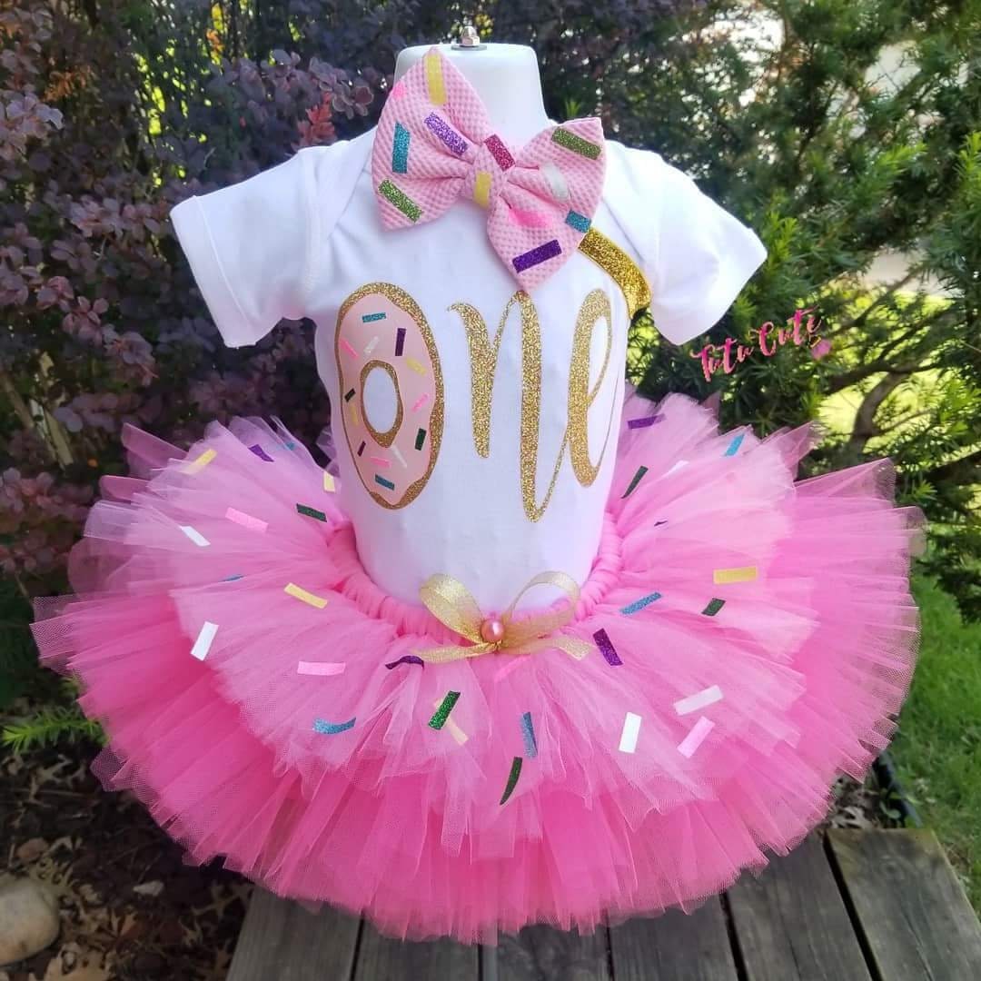 one donut tutu set, donut birthday outfit