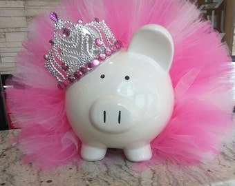 Large Pink Princess Tutu Piggy Bank