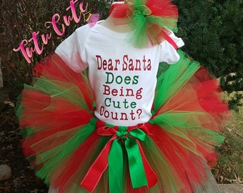 Dear Santa, Does Being Cute Count Tutu Set