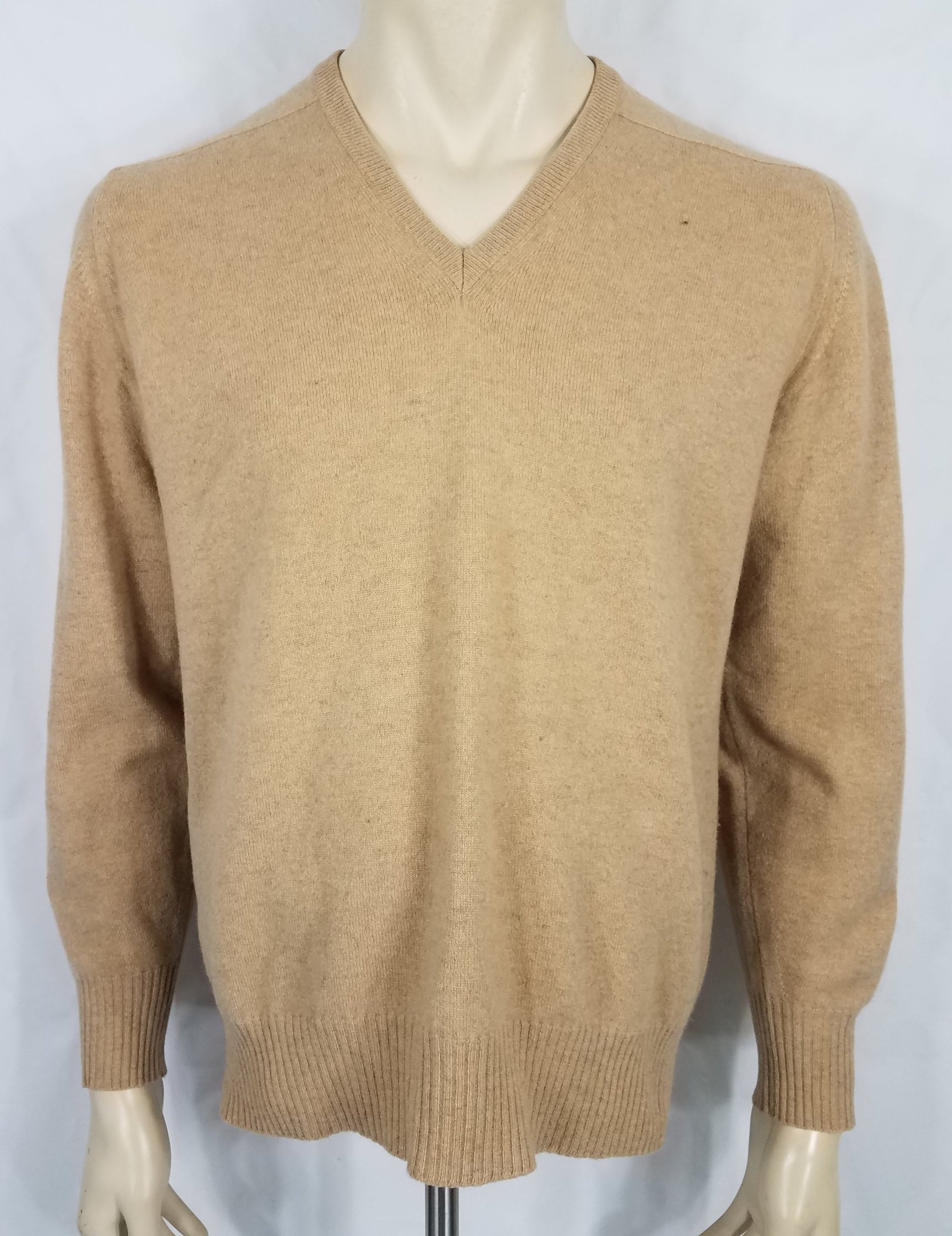 Brooks Brothers Tan Beige 100% Scottish Cashmere V-neck - Etsy