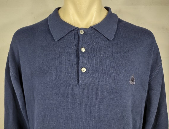 NWT Izod dark blue 100% Cotton collared pullover … - image 2