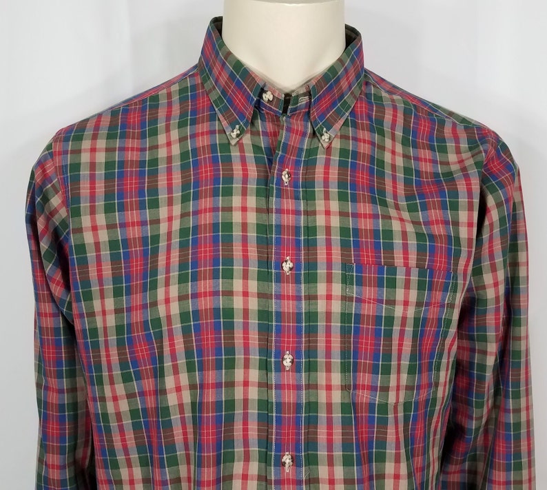 Chaps Ralph Lauren Red Green Blue Beige Plaid Button Front - Etsy