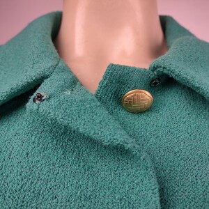 Chaqueta tipo blazer Castleberry verde texturizada con botones en la parte delantera, talla 14 para mujer. imagen 3
