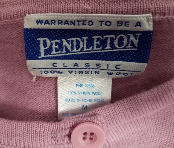 Pendleton lilac light purple 100% Wool cardigan s… - image 6