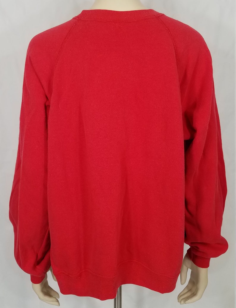 Mickey California red cotton blend crew neck pullover sweatshirt XL image 5