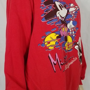 Mickey California red cotton blend crew neck pullover sweatshirt XL image 3