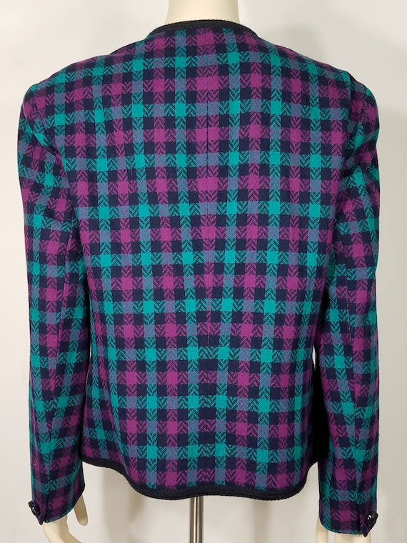 Pendleton purple green blue plaid check pure virg… - image 5