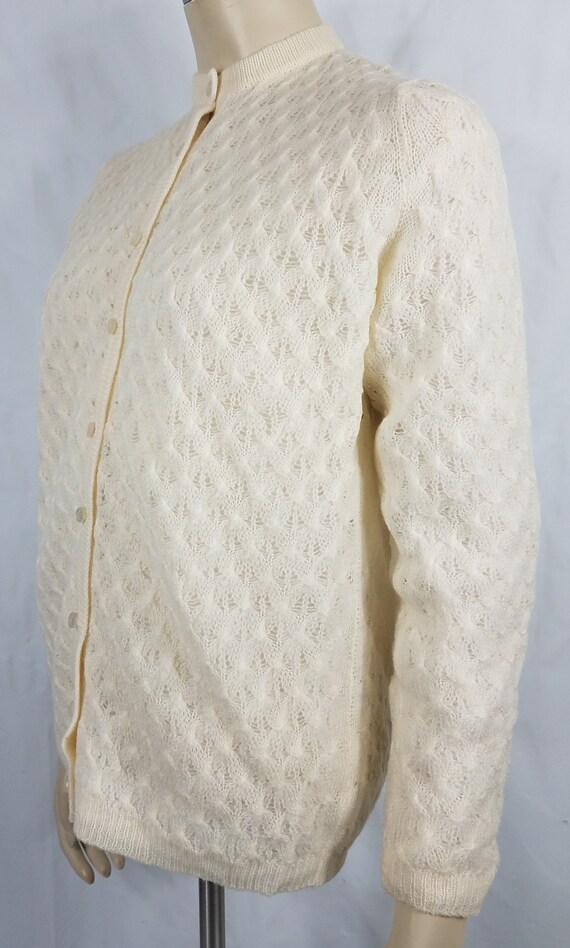 Sweater Bee by Banff ivory cream open knit lined … - image 4