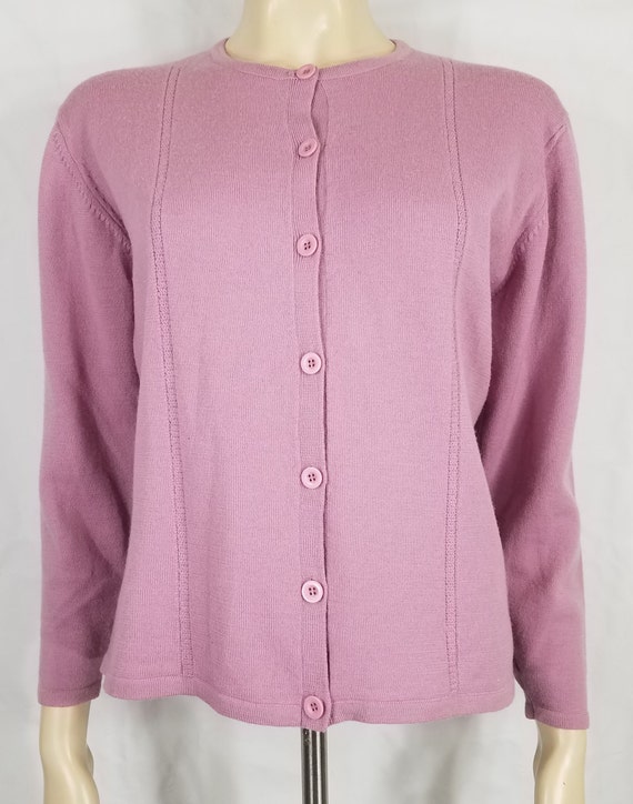 Pendleton lilac light purple 100% Wool cardigan s… - image 7