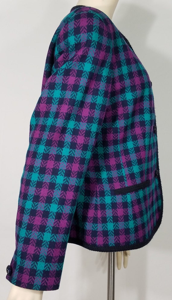 Pendleton purple green blue plaid check pure virg… - image 3