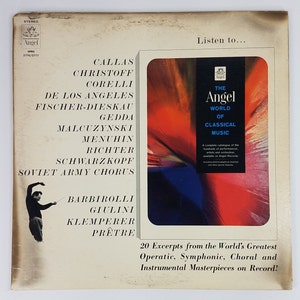 Listen To Angel World Of Classical Music 20 Exerpts Promo LP record Tested Works