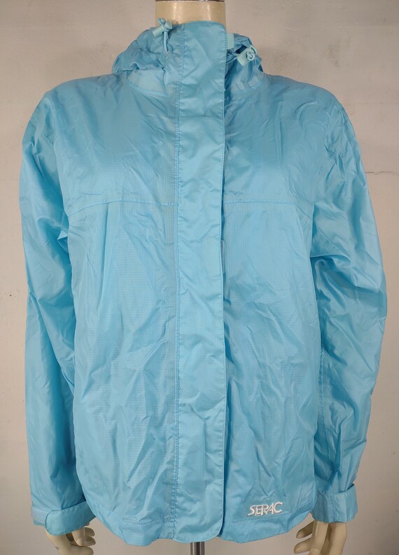 Serac Light Blue Full Zip Mesh Lined Windbreaker Jacket Ladies Medium