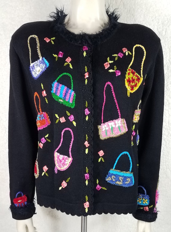 Berek black beaded embroidered colorful purses han
