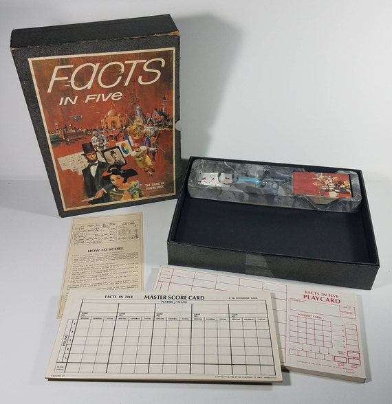 Facts In Five Bookshelf Board Game 3m Complete 1967 Etsy