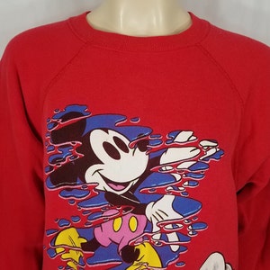 Mickey California red cotton blend crew neck pullover sweatshirt XL image 2