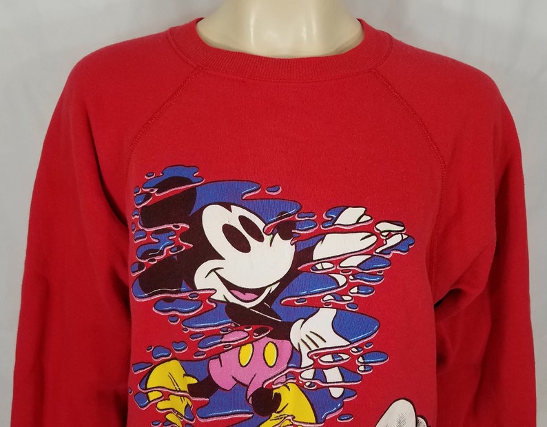 Mickey California red cotton blend crew neck pullover sweatshirt XL image 2