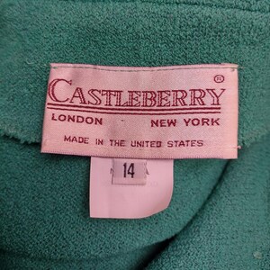 Chaqueta tipo blazer Castleberry verde texturizada con botones en la parte delantera, talla 14 para mujer. imagen 8