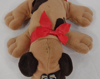Tonka tan brown spotted Pound Puppy 8.5 inch plush stuffed animal 1985