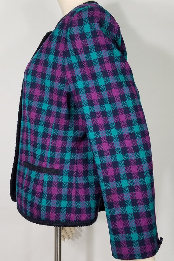 Pendleton purple green blue plaid check pure virg… - image 4