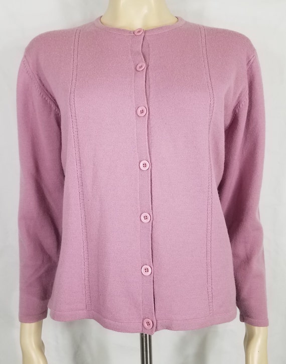 Pendleton lilac light purple 100% Wool cardigan s… - image 1