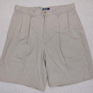 Polo Ralph Lauren beige khaki 100% Cotton Chino shorts mens size 35