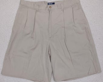 Polo Ralph Lauren beige khaki 100% Cotton Chino shorts mens size 35