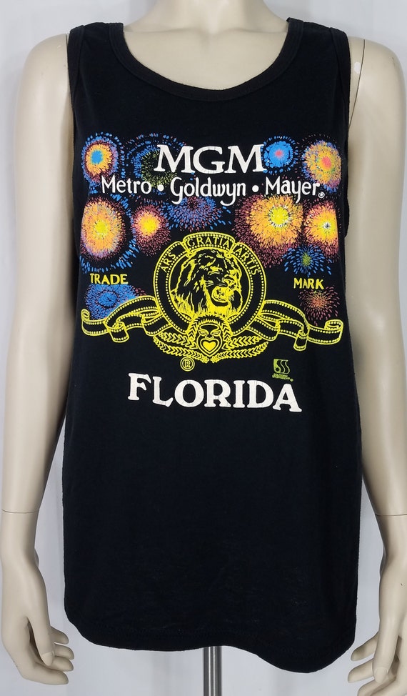 Jerzees MGM Studios Florida black neon sleeveless 