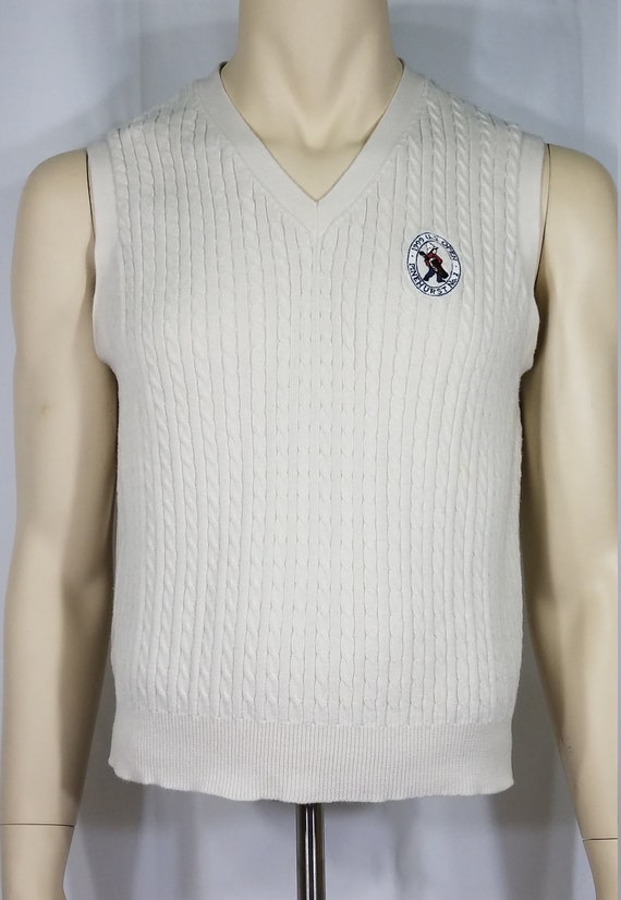 white polo sweater vest