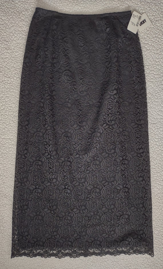 NWT vintage DKNY Classic black lined lace maxi ski