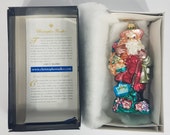 Christopher Radko 2000 Flower Power Santa Claus glass Christmas Ornament