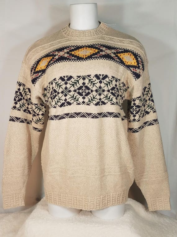 Pull Nautica Homme Taille L Couleur Crème - 100% Coton, Occasion Très Bon état