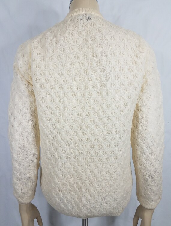 Sweater Bee by Banff ivory cream open knit lined … - image 5