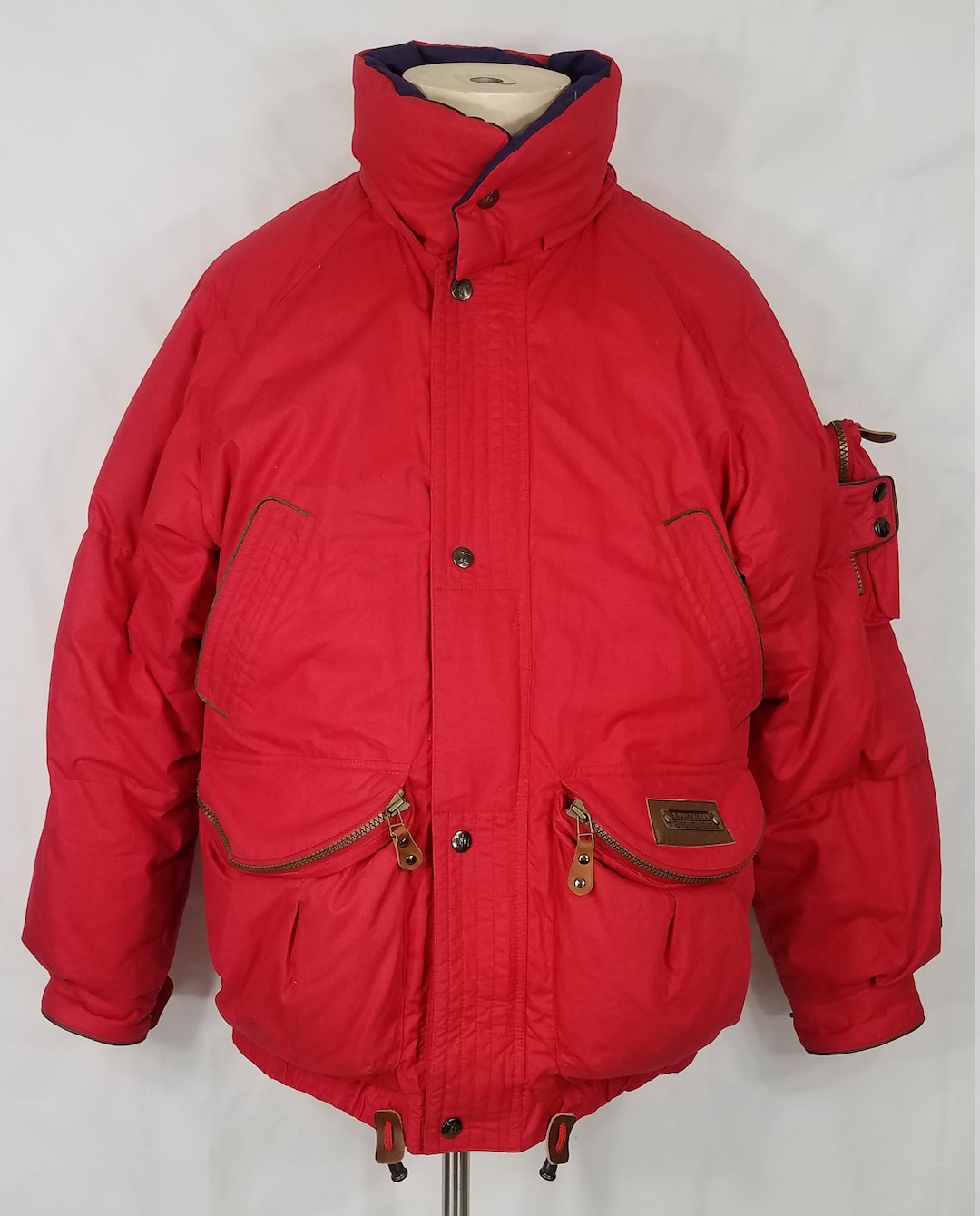 Brambilla Red Blue Embroidered Reversible Down Puffer Coat Juniors 14 ...