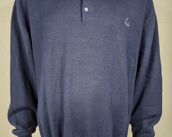 NWT Izod dark blue 100% Cotton collared pullover sweater mens 3X XXXL
