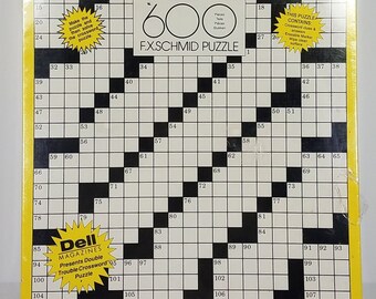 NIP FX Schmid 600 piece Dell Double Trouble crossword jigsaw puzzle 1994 Sealed