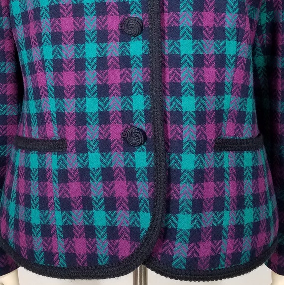 Pendleton purple green blue plaid check pure virg… - image 9