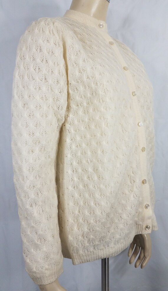 Sweater Bee by Banff ivory cream open knit lined … - image 3
