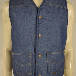 Vtg 60s 70s Sears Roebucks Jacket Denim Vest Blue Jean