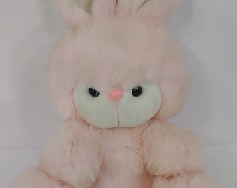 VTG 1986 From The World Of Smile pink white Bunny Rabbit Plush Stuffed Animal