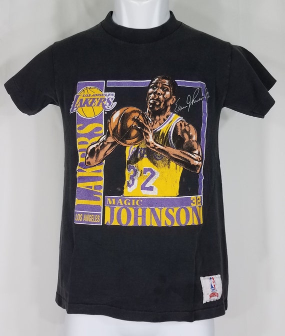 black and purple lakers shirt