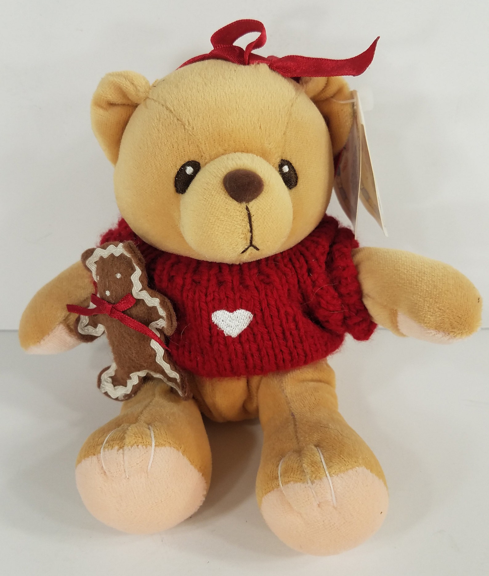 NWT Cherished Teddies Plush Bear W/ Christmas Sweater & Gingerbread Man ...