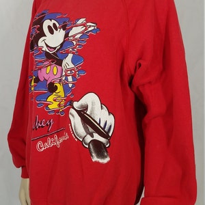 Mickey California red cotton blend crew neck pullover sweatshirt XL image 4