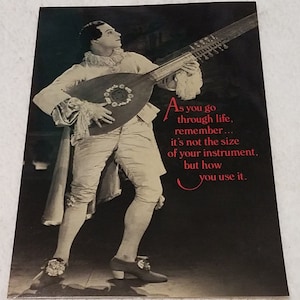American Greetings It&#39;s not the size of your instrument but how you use it laminated Poster 1980