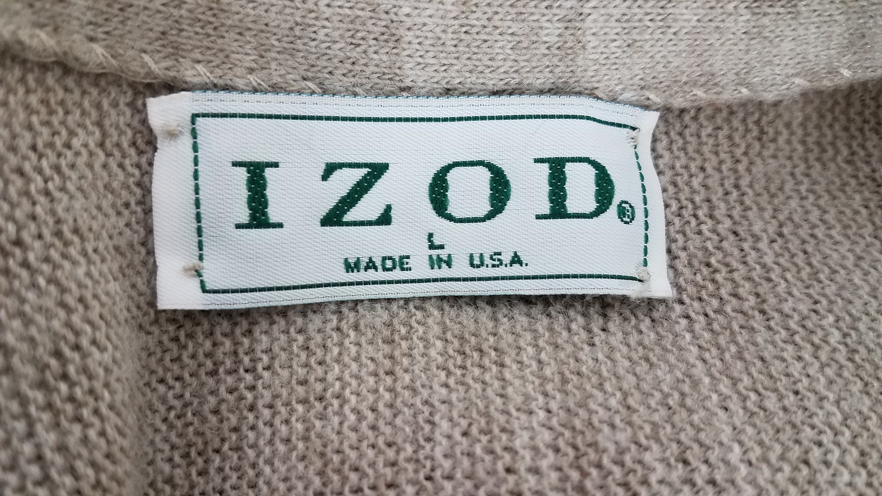 Izod beige v-neck 100% acrylic button front cardigan sweater | Etsy