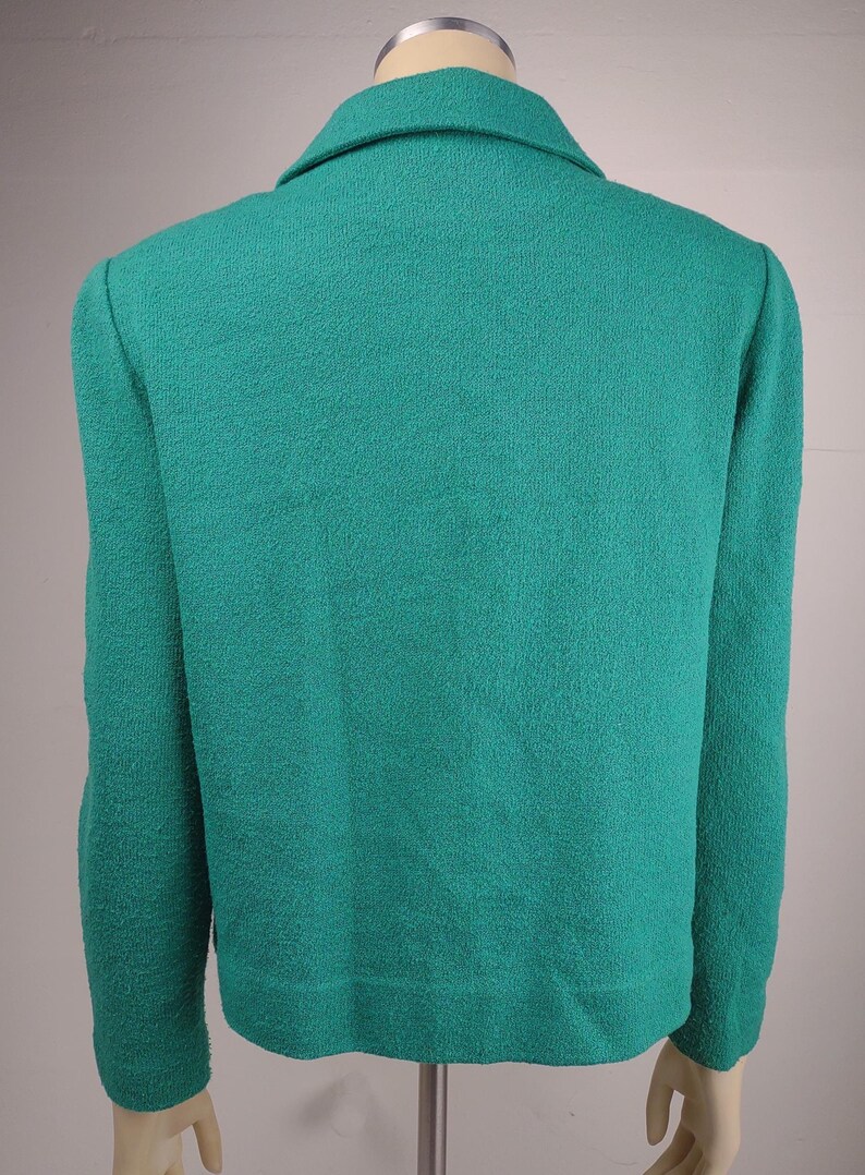Chaqueta tipo blazer Castleberry verde texturizada con botones en la parte delantera, talla 14 para mujer. imagen 6