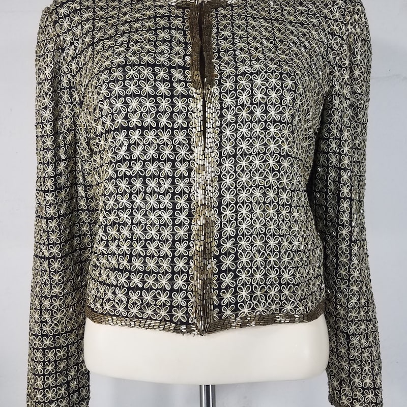 KNITTED CASUAL JACKET WITH SILK BACK THE JEWELLED ARROW