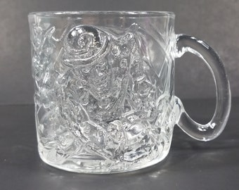 Vintage McDonald's Batman Forever The Riddler clear 3D glass collectible mug cup 1995 DC Comics