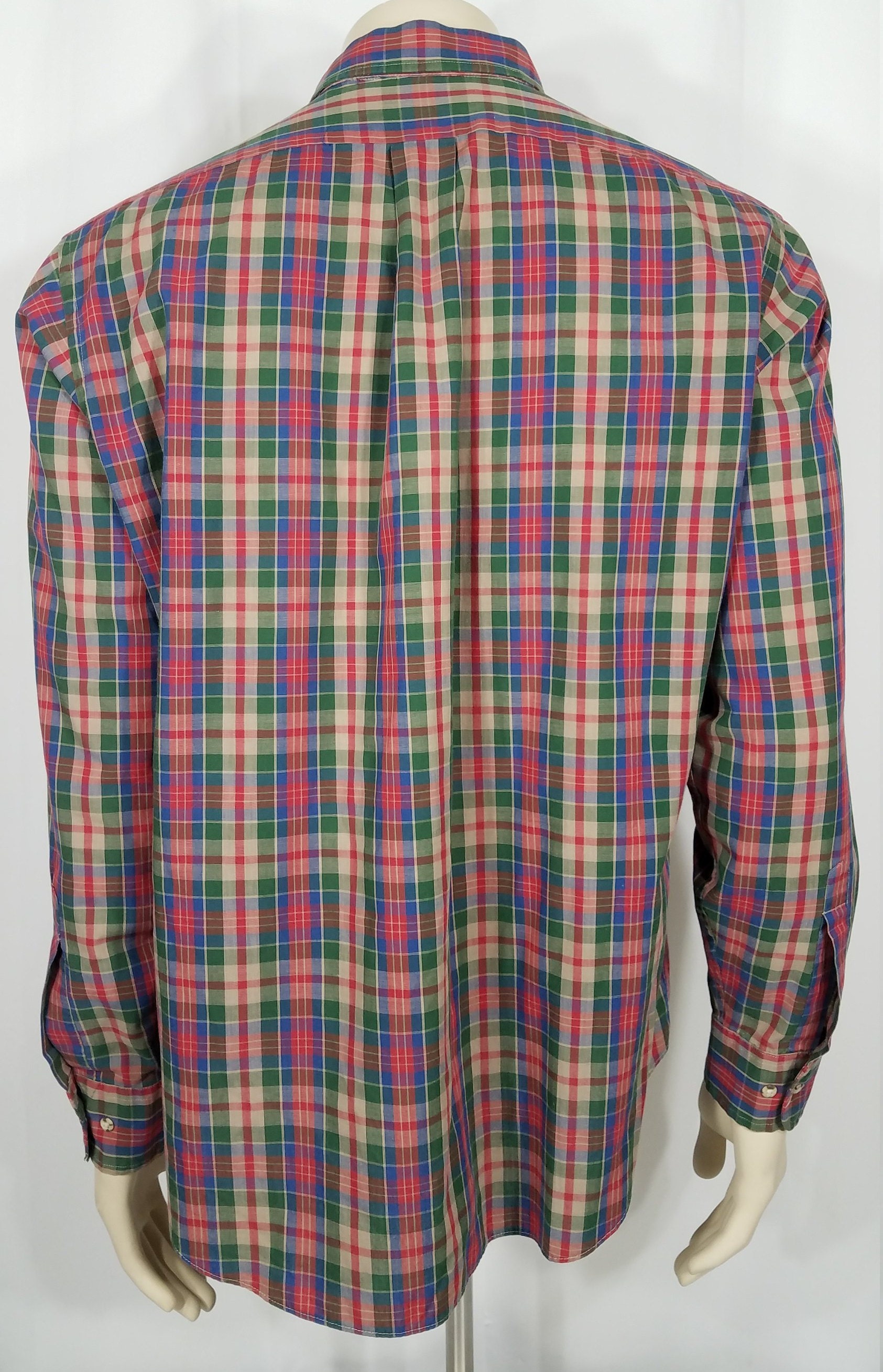 Chaps Ralph Lauren Red Green Blue Beige Plaid Button Front - Etsy