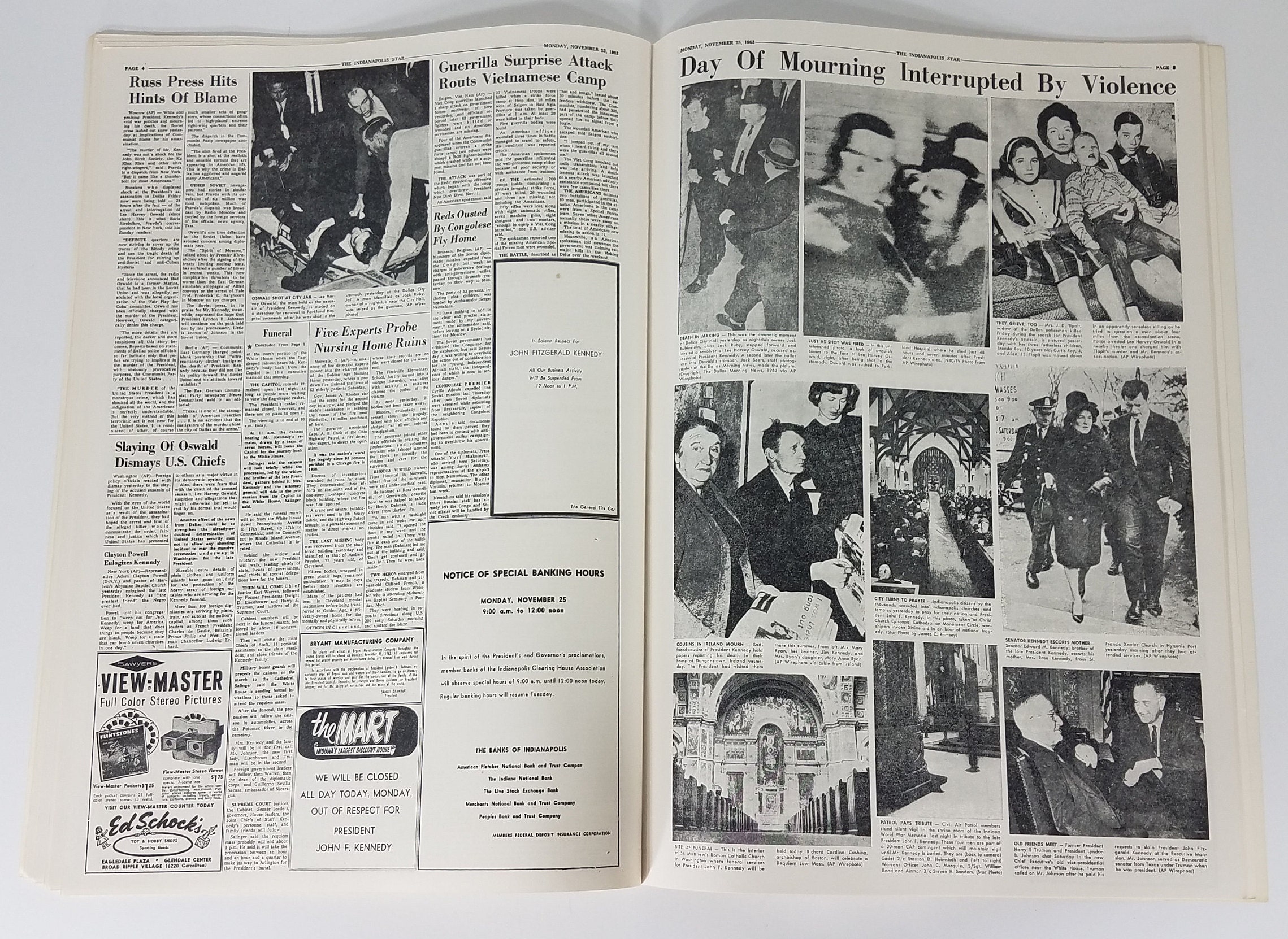 November 1963 Indianapolis Star Kennedy Assassination Articles - Etsy